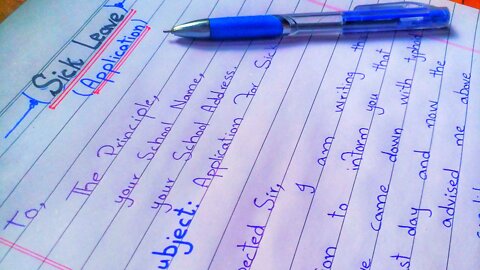 How to write application for sick leave | leave applications | AS stories