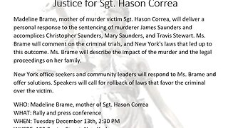 The Justice for Hosan Correa Rally outside @ManhattanDA office 100 Centre Street 12/13/22