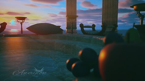 Private Greek Bath 🫧 - Relaxing Nature Sounds (5min ASMR Break 🌸) | Awayion