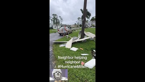 After hurricane, Neighbour helping each other.