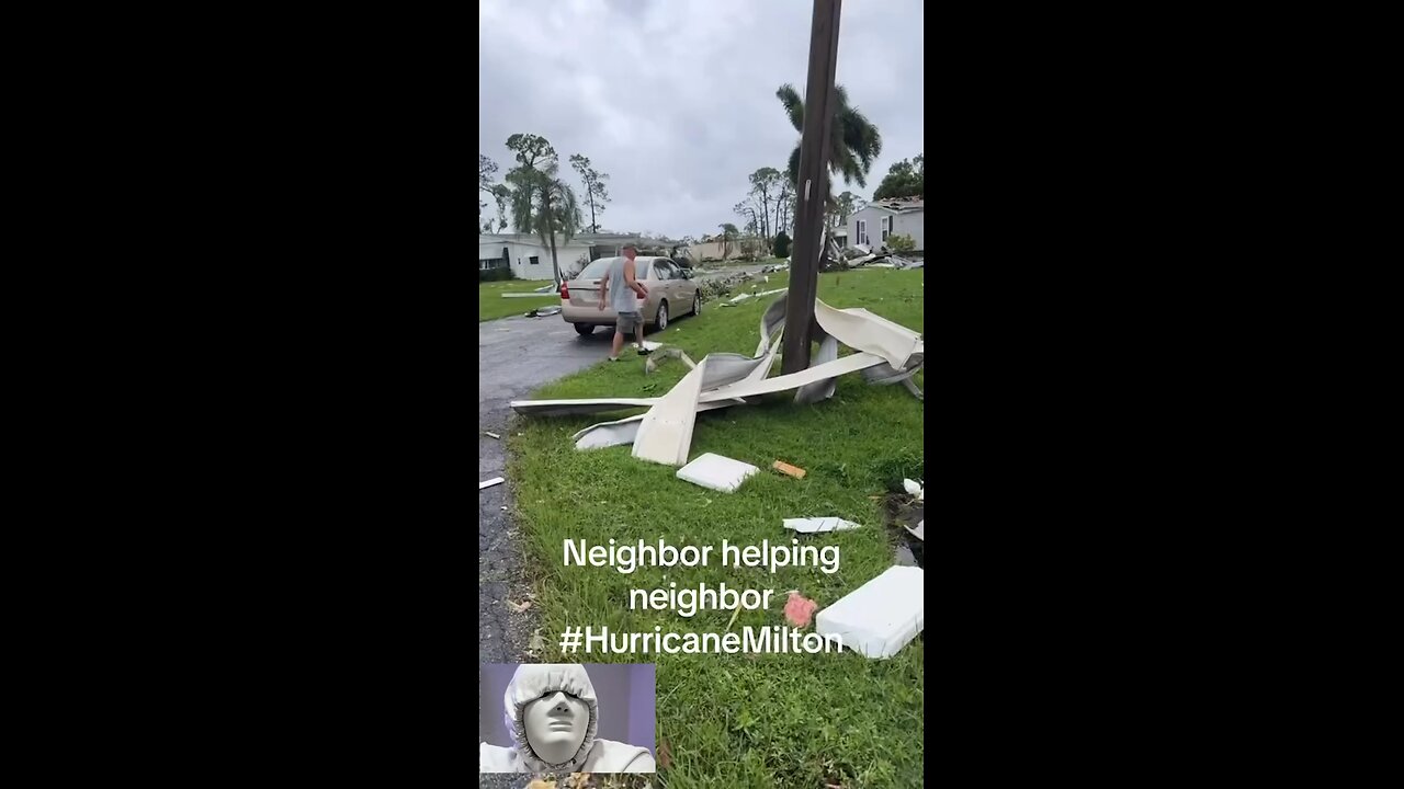 After hurricane, Neighbour helping each other.