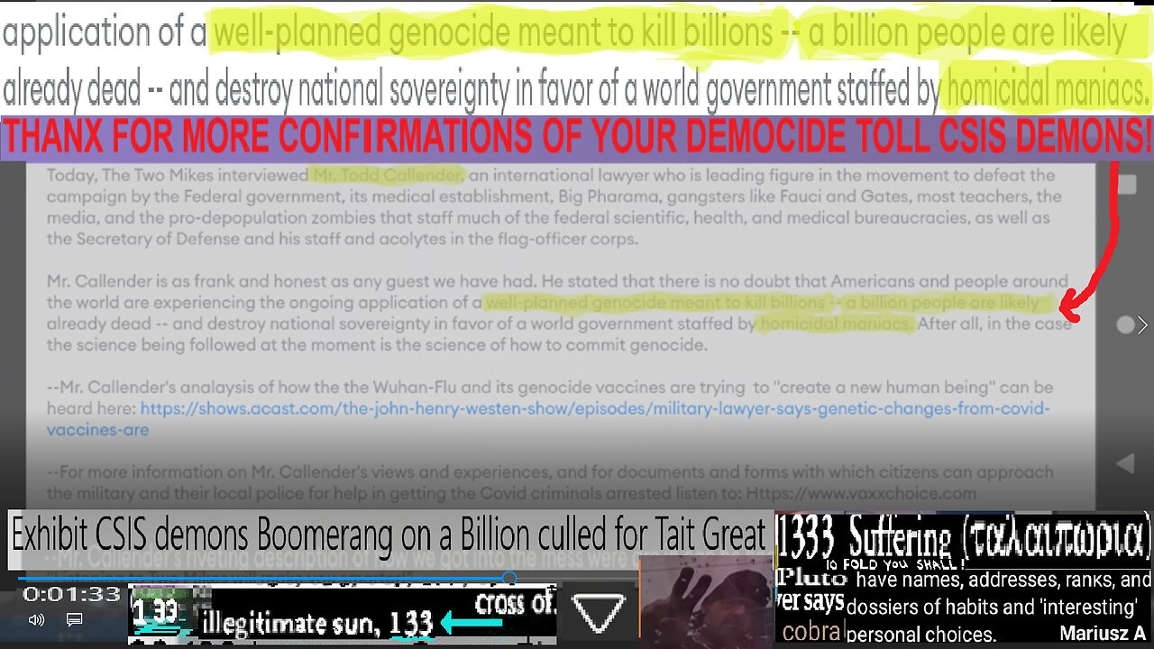 Exhibit CSIS demons Boomerang Billion Plus Culled For TAIT & Crown Guy POZIOMKA Great!