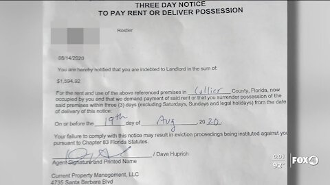 Tenant receives eviction notices