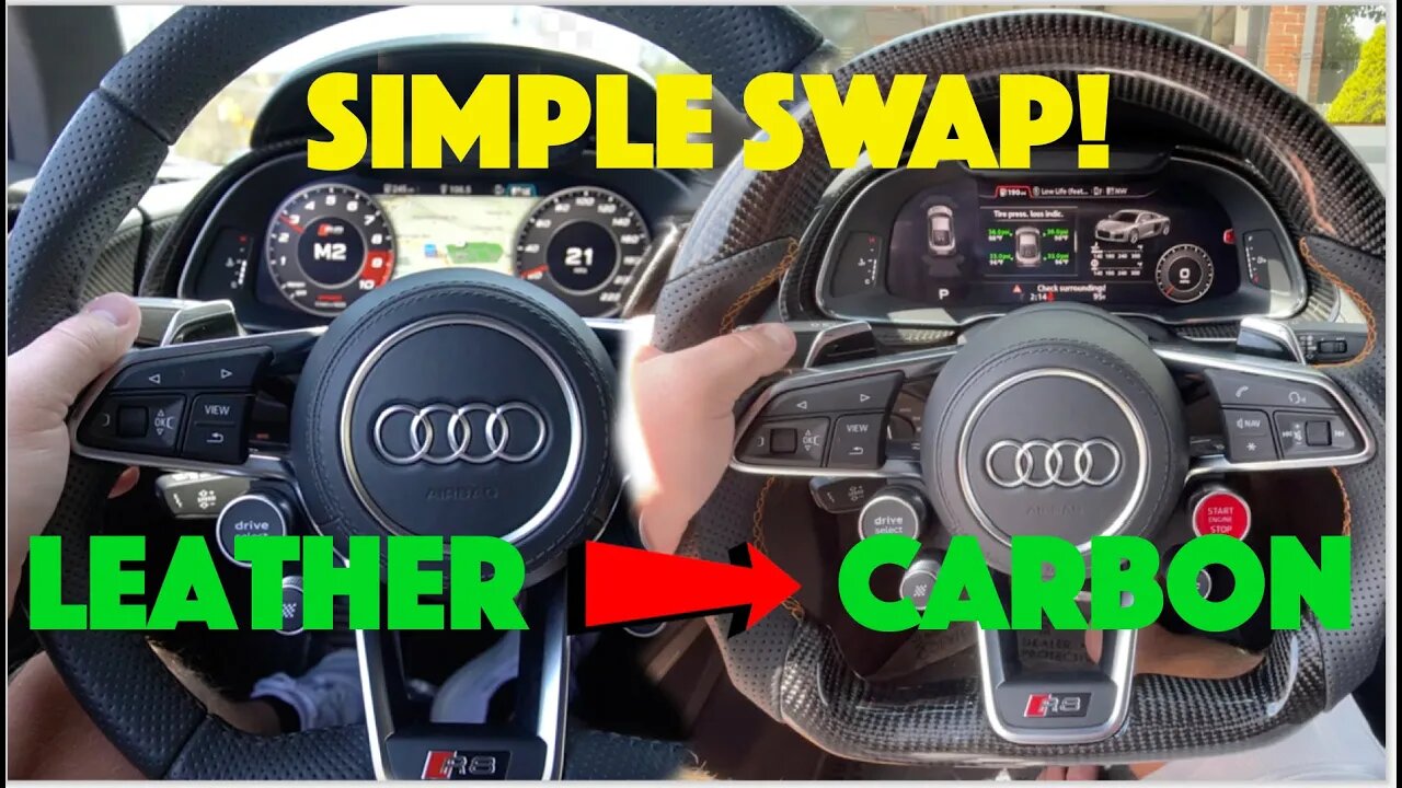 Best Interior Upgrade For ANY Audi! Carbon Fiber Steering Wheel Swap!