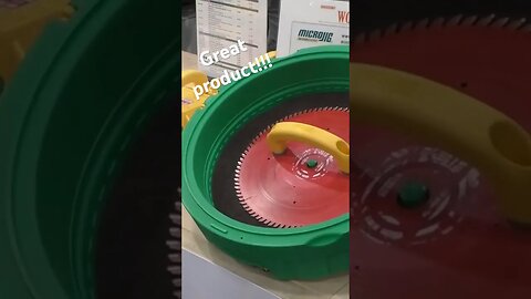 Saw this @Microjig product at AWFS show. Also cleans router bits. #sawblades #routerbits