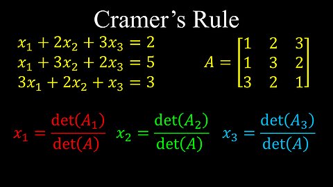 Cramer's Rule, Example - Linear Algebra