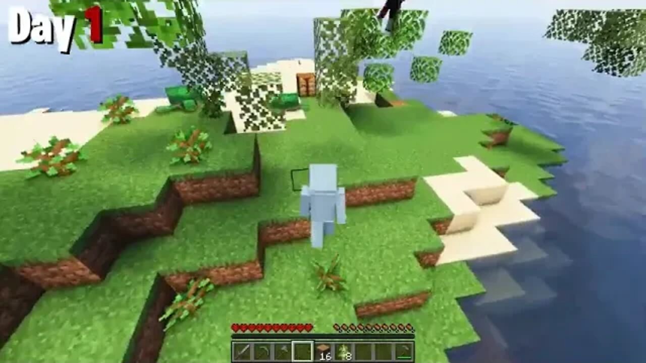 I ! Survived 100 Days on a DESERTED ISLAND in Minecraft