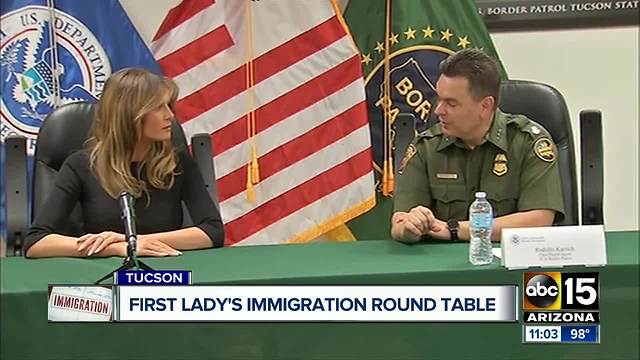 First Lady Trump in Tucson visiting immigration center