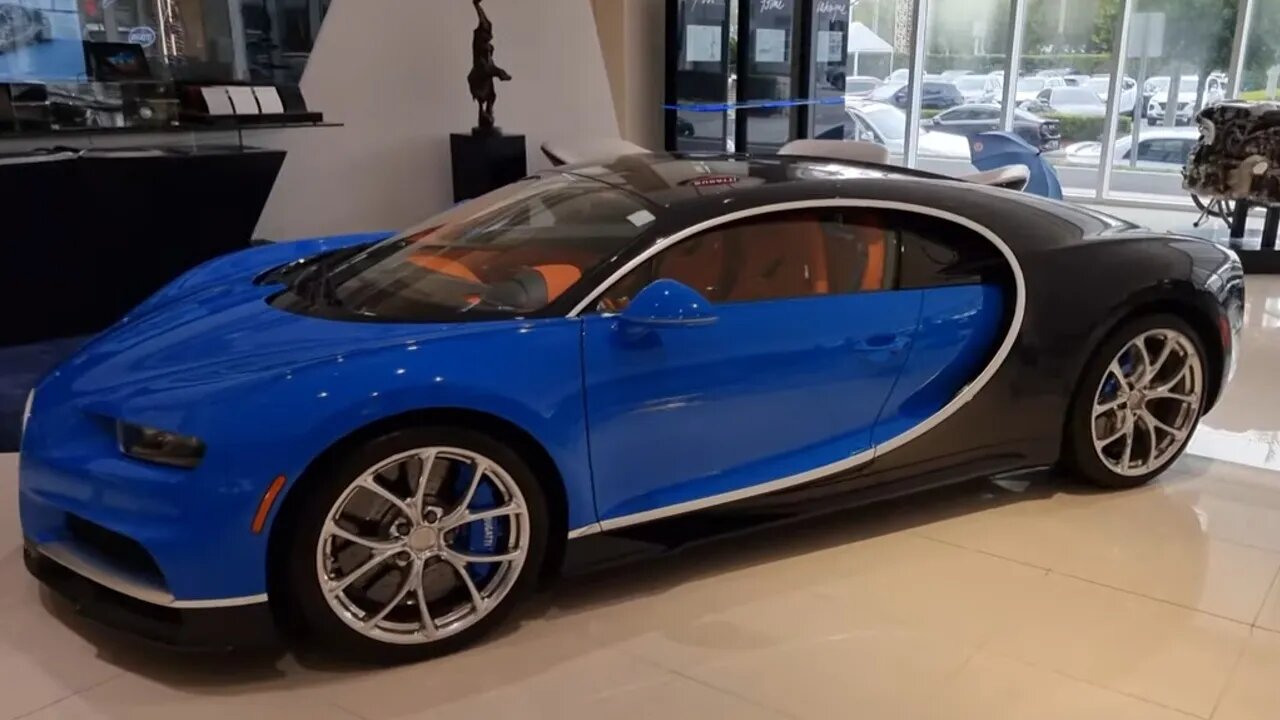 "ZEMAS2" Bugatti Chiron and HUGE W16 1500 HP Bugatti engine at Bugatti Miami [4k 60p]