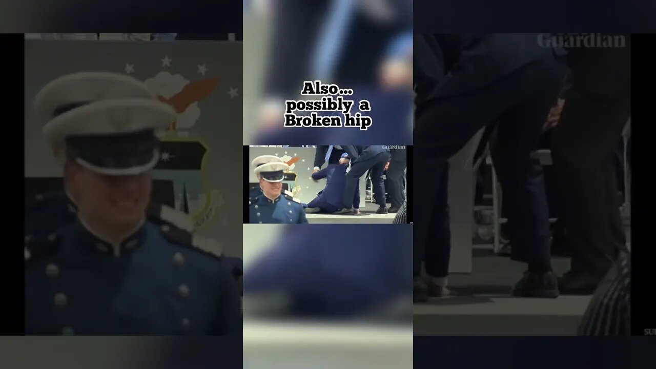 BREAKING NEWS (possibly a hip also) Biden FALLS… Again, (at Air Force Academy) 🤦♂️🤡🤣
