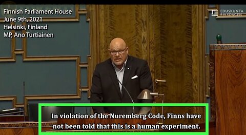 Finland: Member of Parliament gave a straight speech about possible COVID vaccine genocide going on