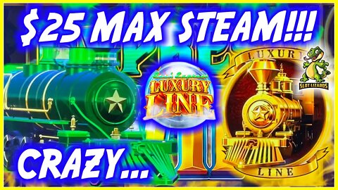 MAX $25 BET STEAMMMMM! SO EXCITED!!! Luxury Line Cash Express Buffalo Slot EPIC?!?