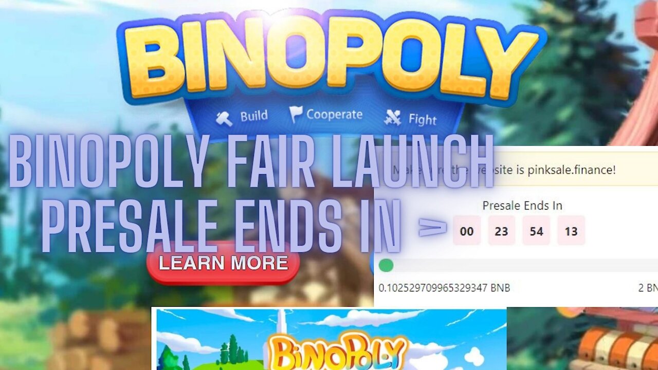 BINOPOLY Fair Launch Presale Ends In 23 hours