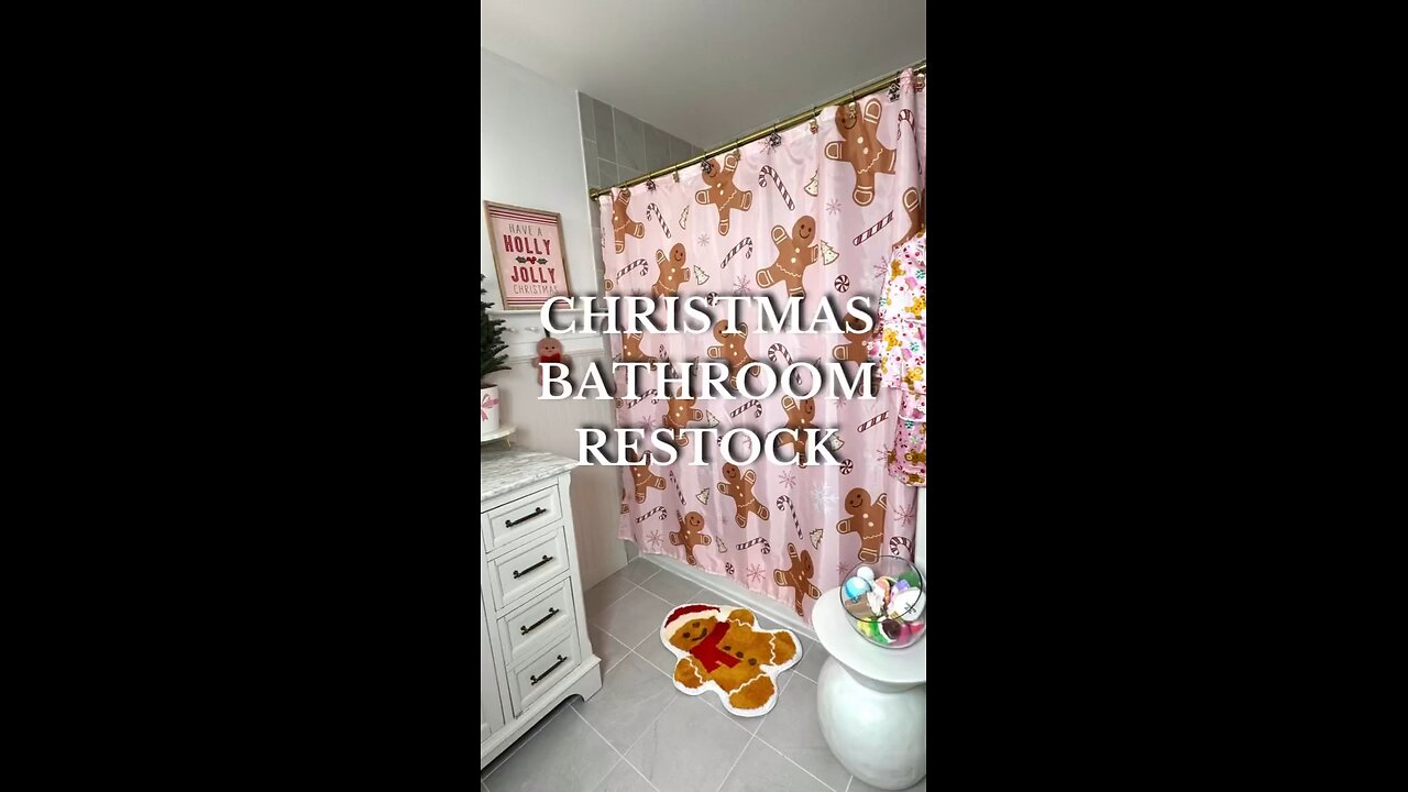 Restock and decorate my daughter's bathroom with me for Christmas