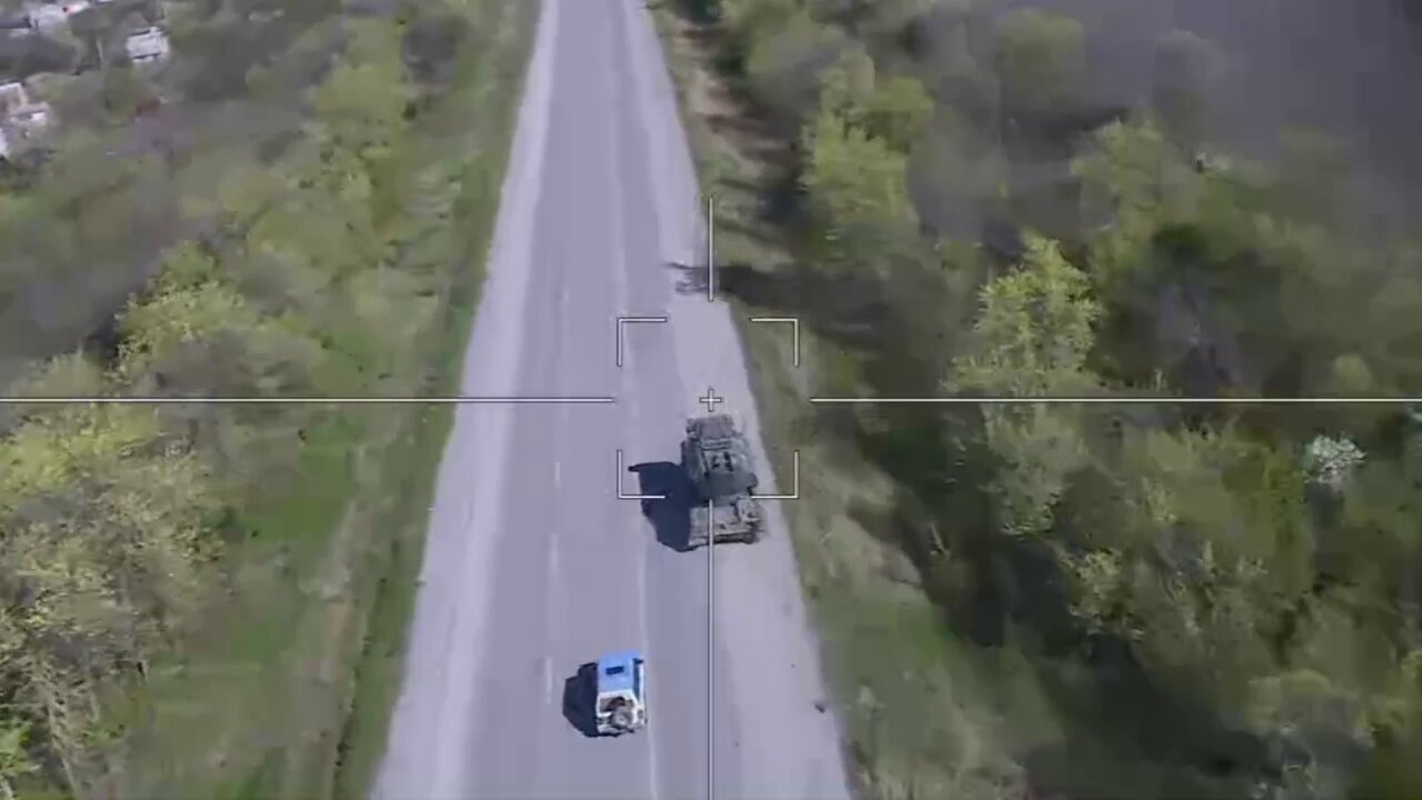 DAMN - Russian Lancet Operator Wrecks Ukrainian Tor-m1 While Speeding Down Highway