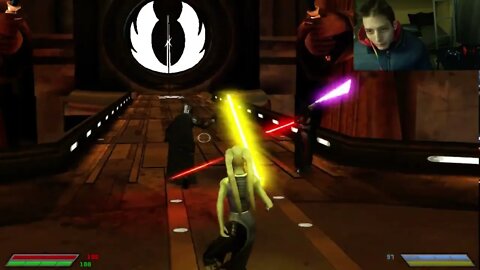 The Mandalorian VS Darth Revan In A Battle With Commentary In Star Wars Jedi Knight Jedi Academy