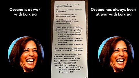 Talking Points Instruction Card for Memory Holing Kamala as Border Czar