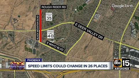 Speed limit changes could be coming to some Phoenix streets