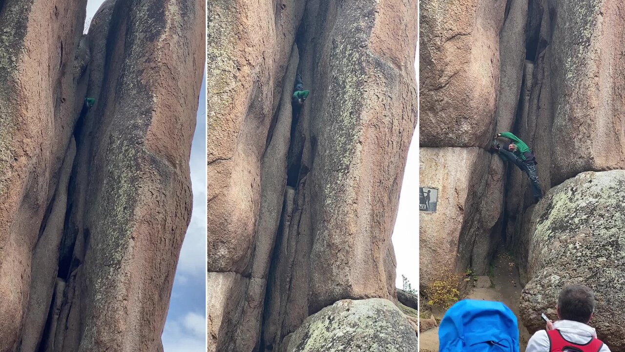 70-year-old man demonstrates unbelievable climbing skills