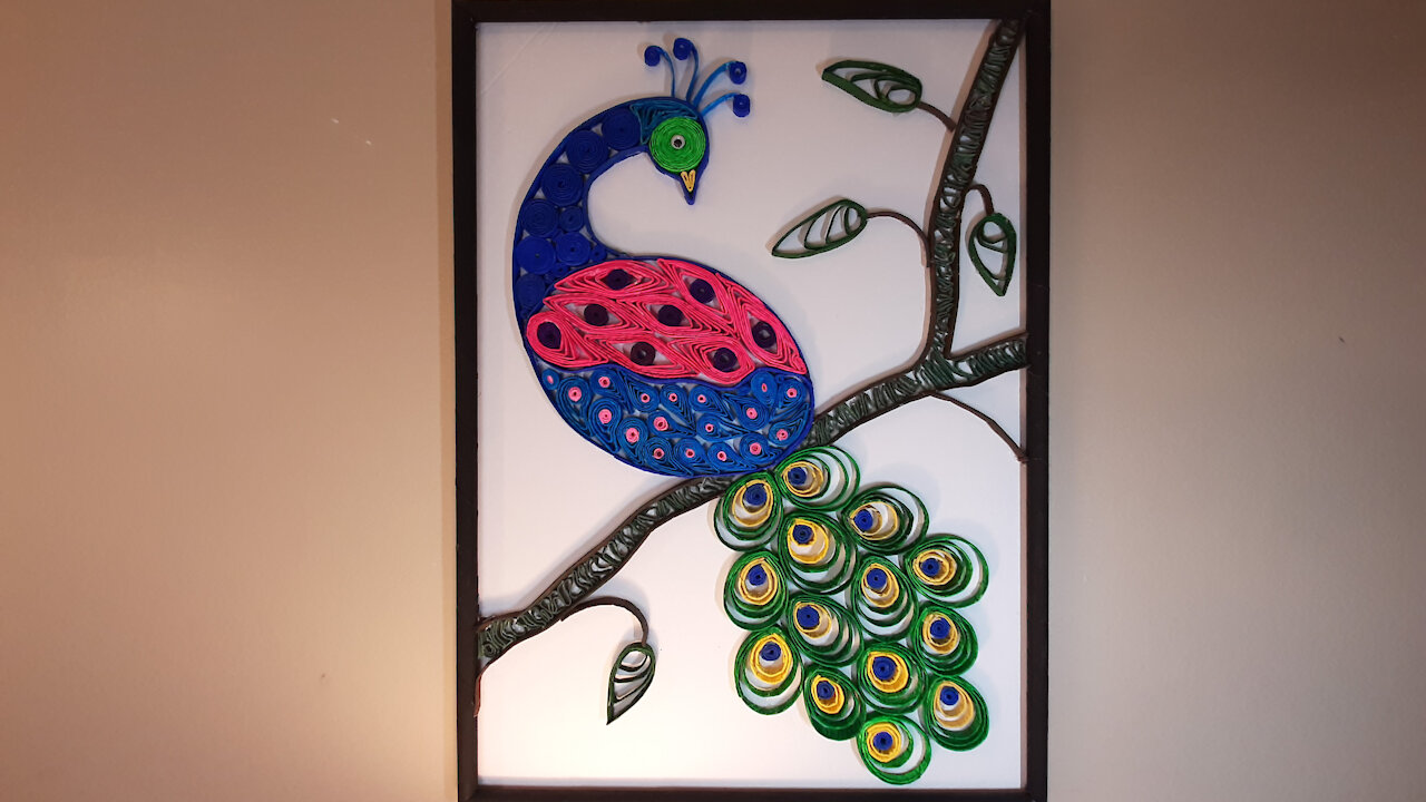 Quilling Peacock using newspapers/flyers