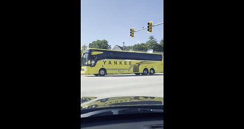 12 busses captured on video leaving vicinity of Kamala Harris rally..