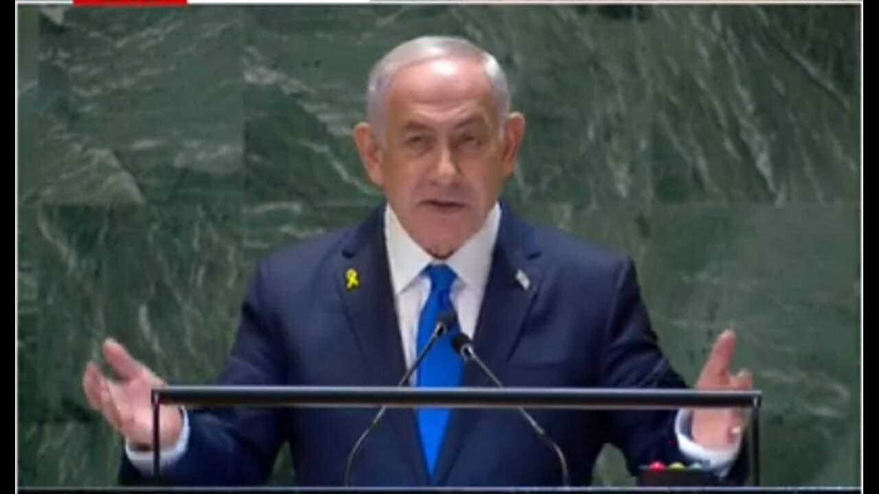 Disinfo Clown Benjamin Netanyahu: "Anti-Israel Flat Earth Society"