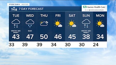 First accumulating snow coming Tuesday