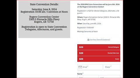 6.524 weekly broadcast Arkansas GOP State Convention June 8th 2024 fight against uniparty