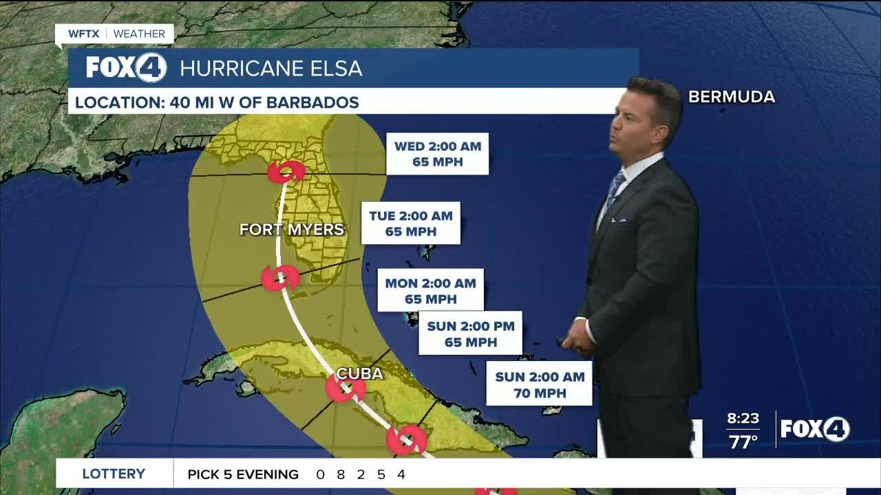 Hurricane Elsa strengthening on its approach to Florida