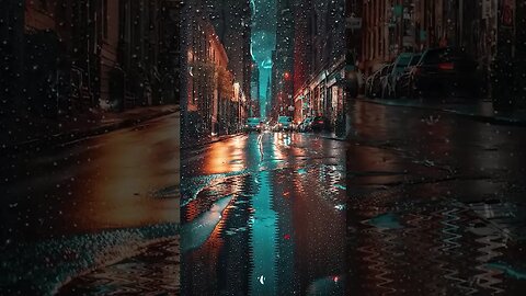 rainy street 9 #neon #night #urban #seasonal #animation #rain #samsung #shorts #colorful #city