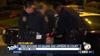 Teen accused in father's death appears in court