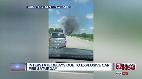 Fiery crash on interstate 29
