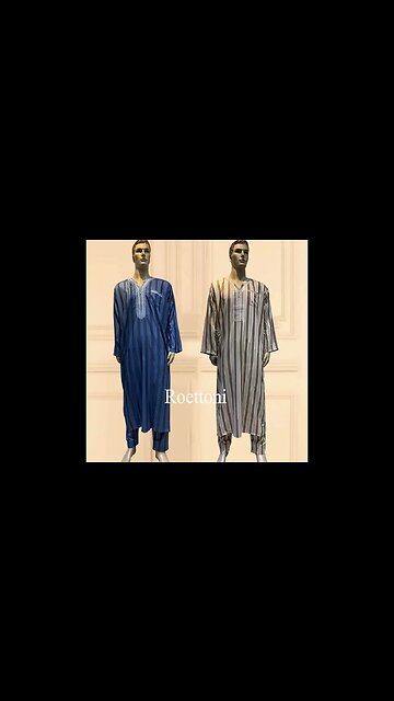 Embroidered V Neck Men's Muslim Robe Set Kaftan | ʟɪɴᴋ ɪɴ ᴛʜᴇ ᴅᴇꜱᴄʀɪᴘᴛɪᴏɴ 👇 ᴛᴏ ʙᴜʏ