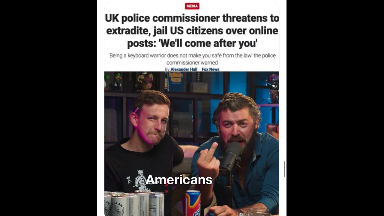 UK BRITISH POLICE THREATEN TO EXTRADITE AND JAIL AMERICANS WHO POST ON SOCIAL MEDIA