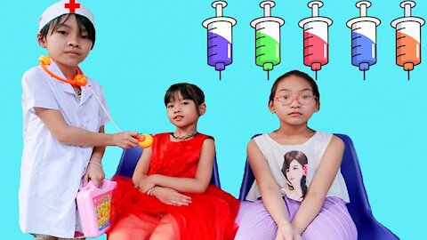 Indoor playground for kids pretend play with LaLa Kids TV doctor - Funny Video children