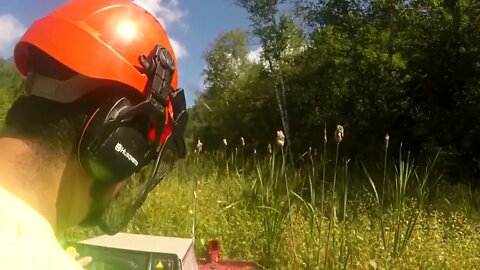 Ventrac 4500Y diesel Using TOUGH CUT! Tall grass and weeds in a swamp. Part 5