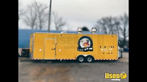 2019 - 8.5’ x 28’ Freedom Commercial Kitchen Food Concession Trailer with Pro-Fire for Sale