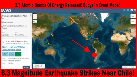 6.3 Magnitude Earthquake Strikes Chile March 30th 2023! Buoys In Event Mode!