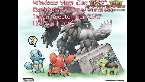 Pokémon Mystery Dungeon Games Represented By Windows Versions