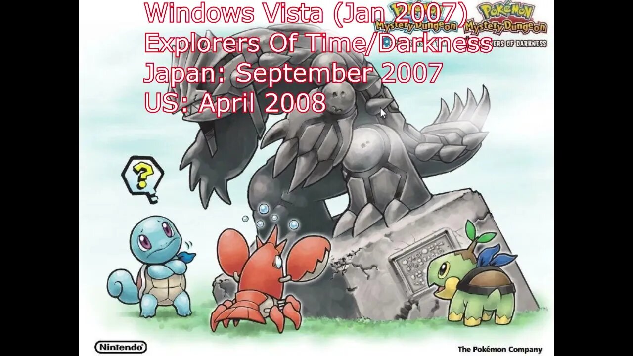 Pokémon Mystery Dungeon Games Represented By Windows Versions