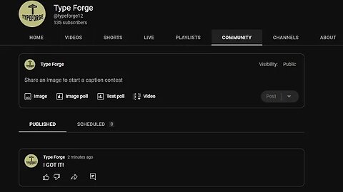 I GOT THE COMMUNITY PAGE!