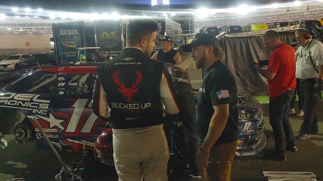 Jeffrey Earnhardt confronts Joe Graf, Jr. in the garage at Phoenix, 11/6/21