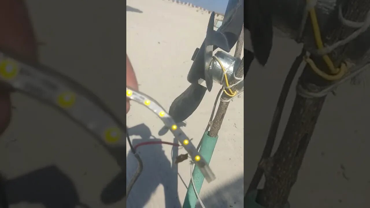 Watch Bright LED Lights in a Sunny Day Powered By The Wind