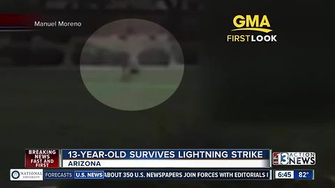 13-year-old boy survives lightning strike