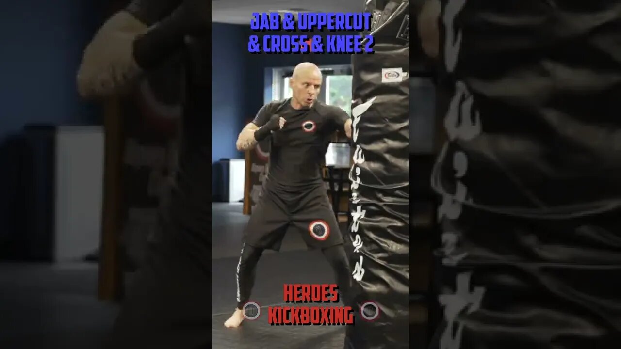 Heroes Training Center | Kickboxing & MMA "How To Double Up" Jab & Uppercut & Cross & Knee 2 #Shorts