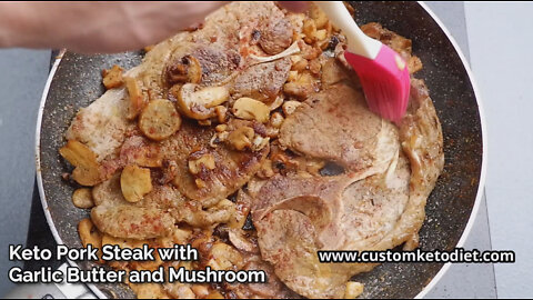 Keto Pork Steak with Garlic Butter and Mushroom