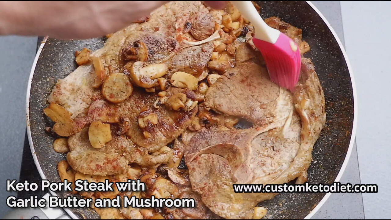 Keto Pork Steak with Garlic Butter and Mushroom