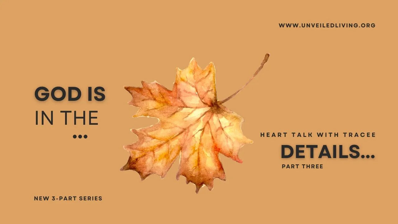 God is in the Details - Part 3