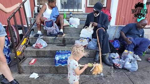 Tayler Hansen helps out the homeless folks on the block in Springfield, OH