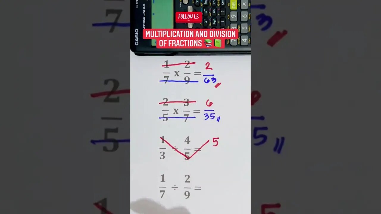Multiplication and Division of Fractions made easy #mathematics #mathtutor #mathteacher #mathtricks
